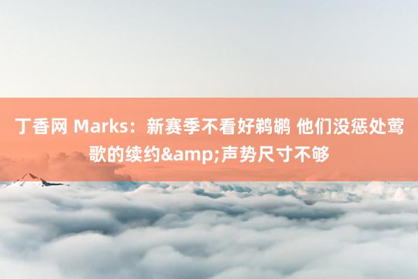 丁香网 Marks：新赛季不看好鹈鹕 他们没惩处莺歌的续约&声势尺寸不够