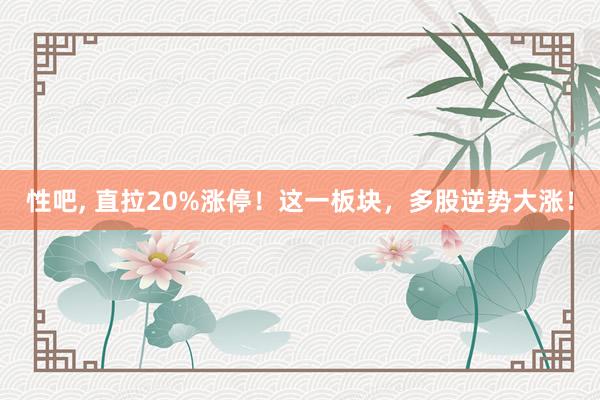 性吧， 直拉20%涨停！这一板块，多股逆势大涨！