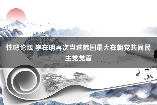 性吧论坛 李在明再次当选韩国最大在朝党共同民主党党首