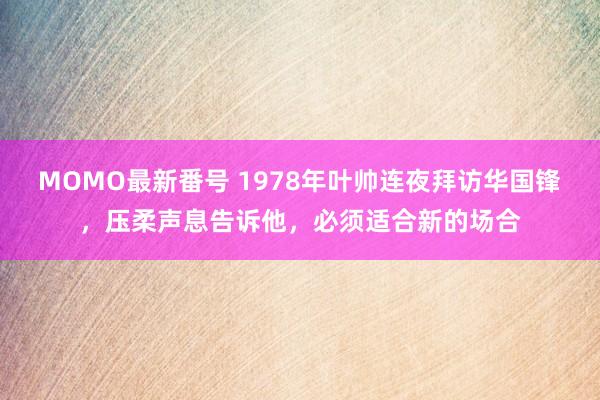 MOMO最新番号 1978年叶帅连夜拜访华国锋，压柔声息告诉他，必须适合新的场合