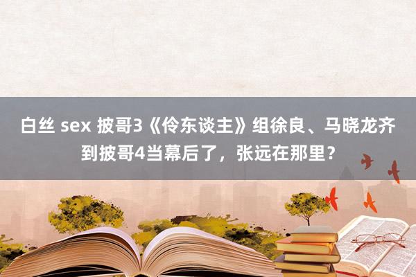 白丝 sex 披哥3《伶东谈主》组徐良、马晓龙齐到披哥4当幕后了，张远在那里？