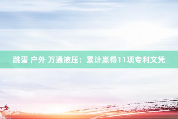 跳蛋 户外 万通液压：累计赢得11项专利文凭