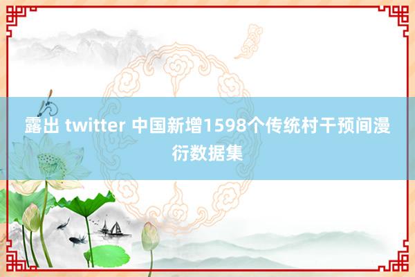 露出 twitter 中国新增1598个传统村干预间漫衍数据集